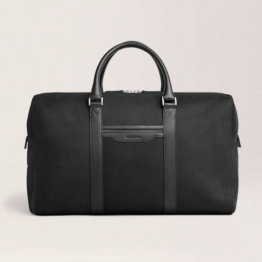 Compact Weekender Black Nubuck leather weekend bag