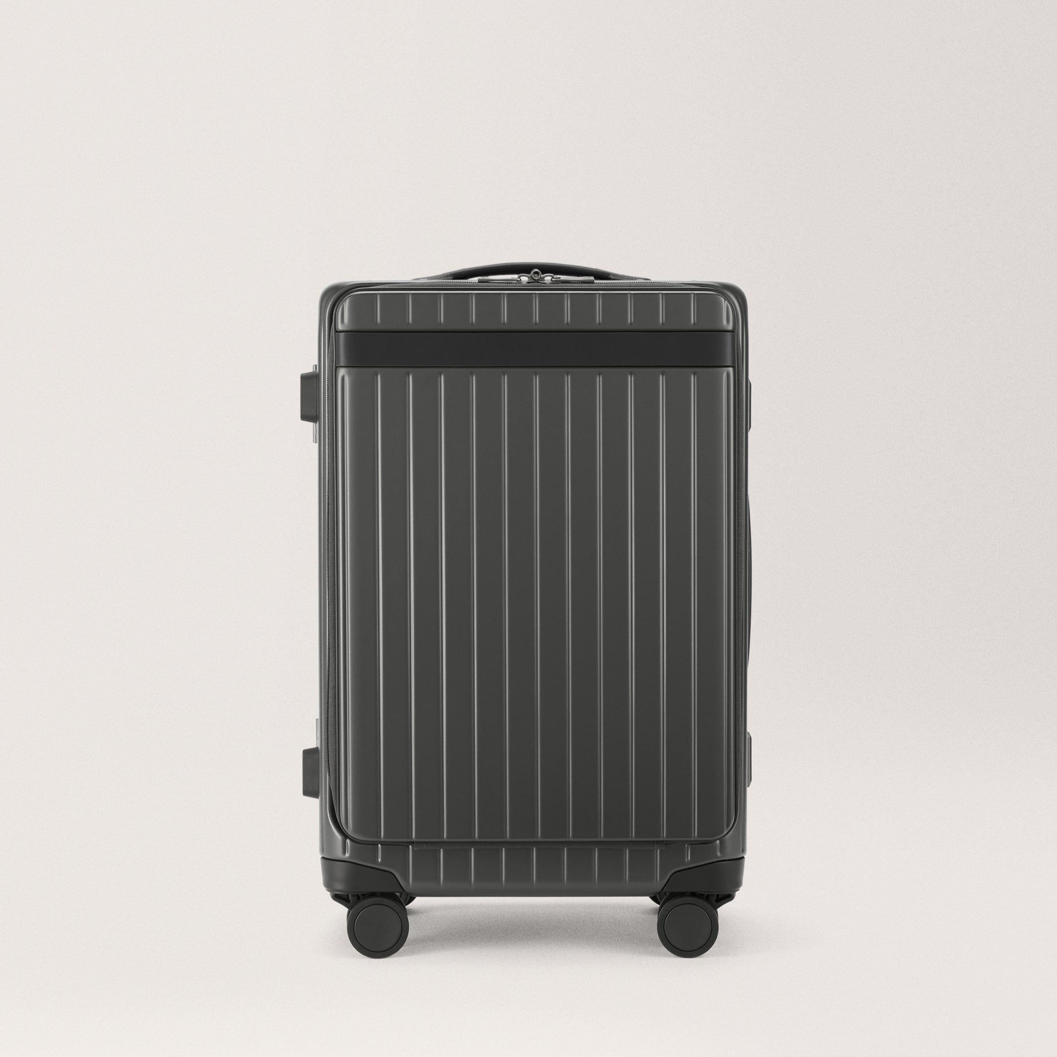 The Carry-on X - Discontinued Grey / Black / Dotted Hard-shell suitcase with front pocket