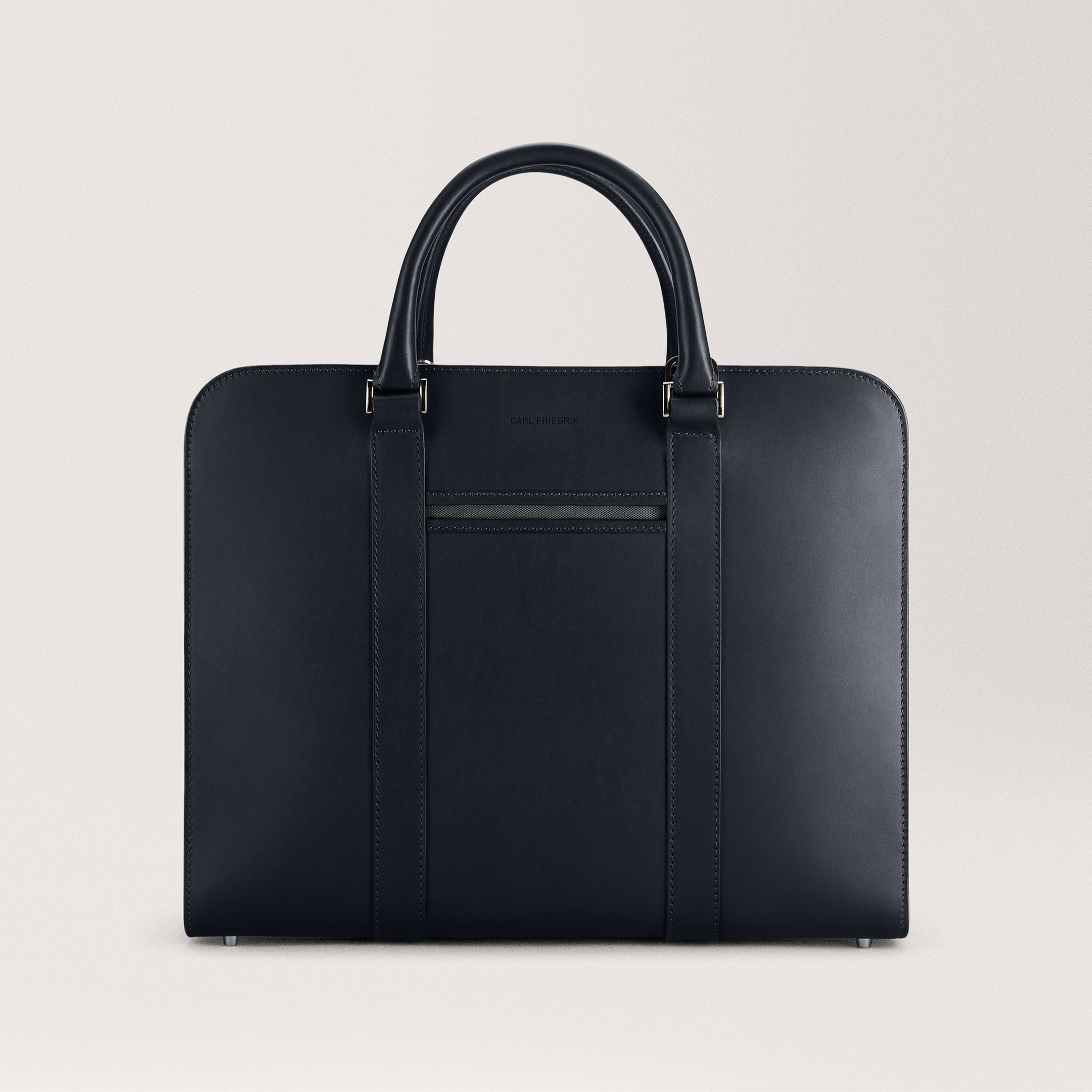 Palissy Double Navy Wide leather briefcase