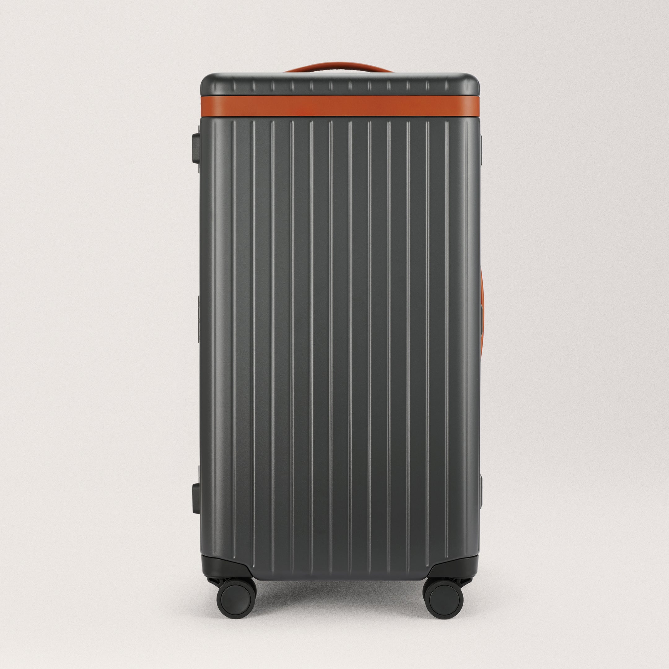Trunk Grey / Cognac Hard-shell trunk suitcase