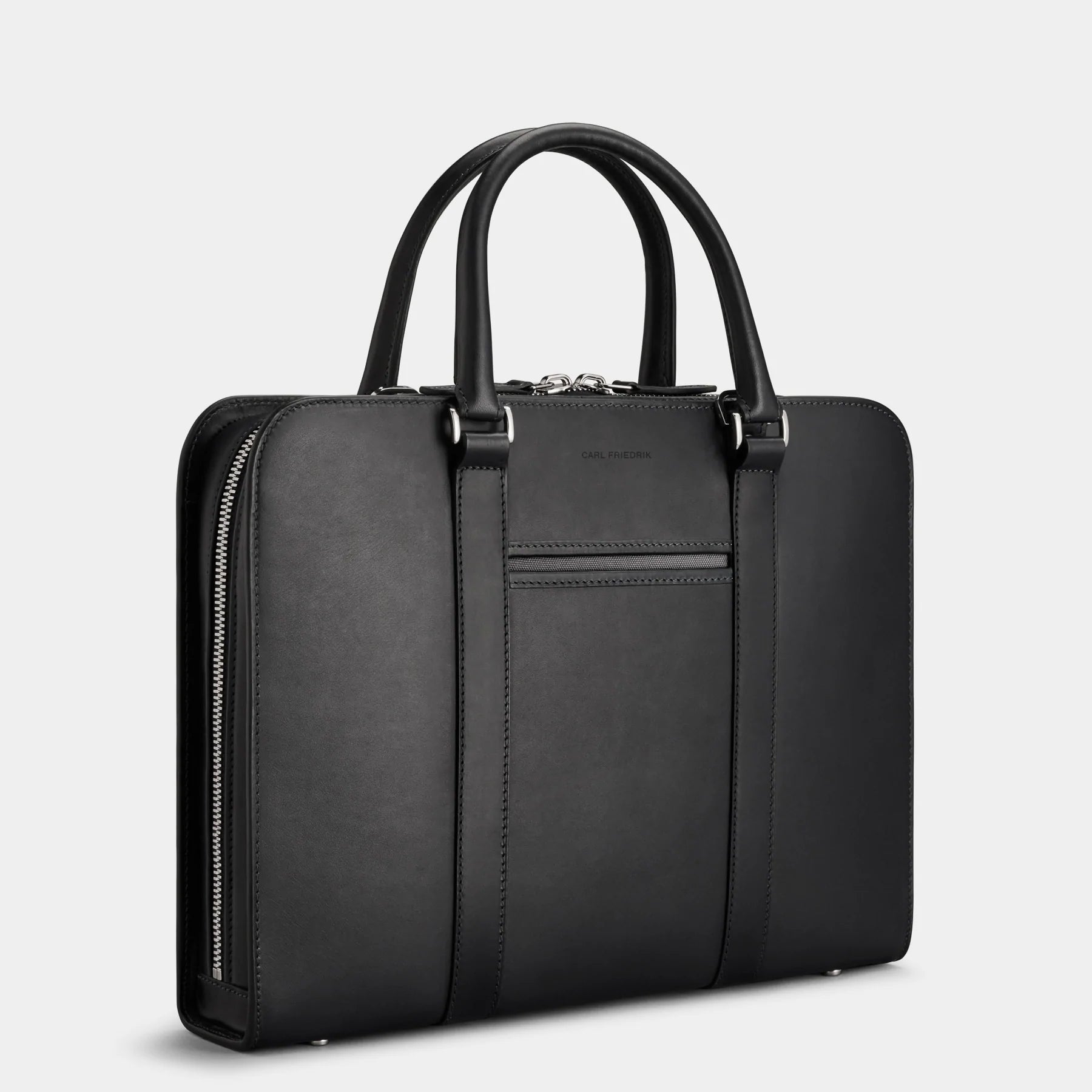 Palissy Briefcase - Sample Black Slim leather briefcase - Fair Condition 