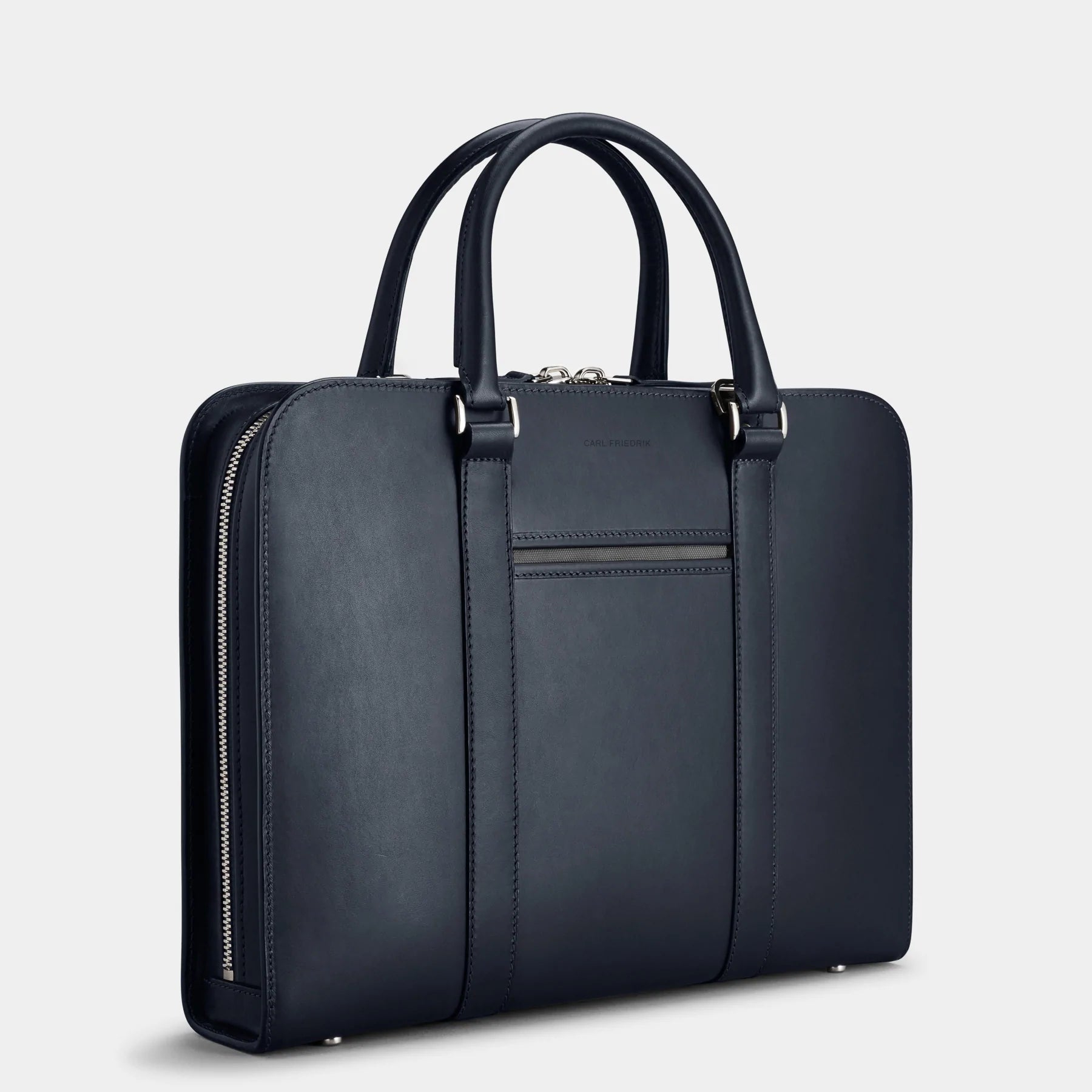 Palissy Briefcase - Sample Navy Slim leather briefcase - Fair Condition 